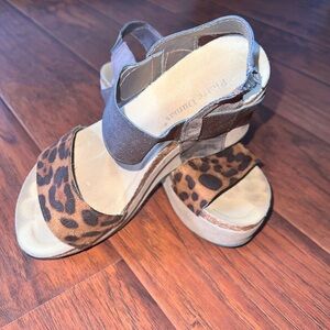 Pierre Dumas Brown Leopard Wedges